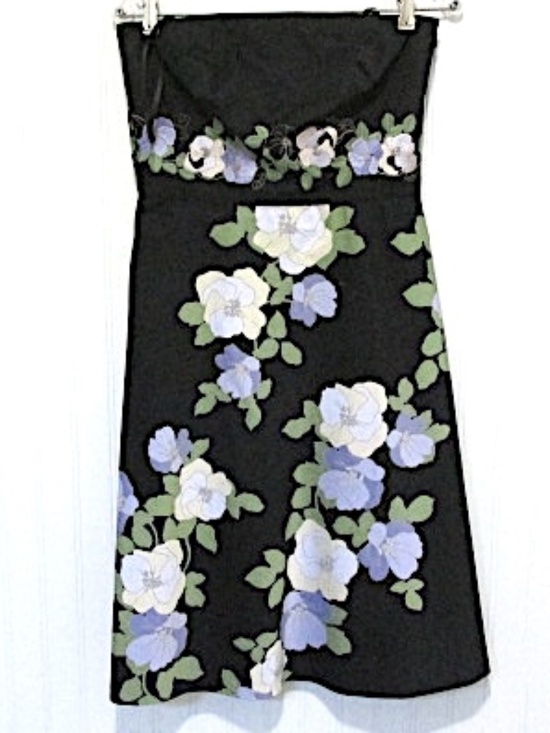 LOFT Dresses & Skirts - Ann Taylor LOFT NWOT Strapless Navy Floral Embroidered Fit & Flare Dress, Size 4